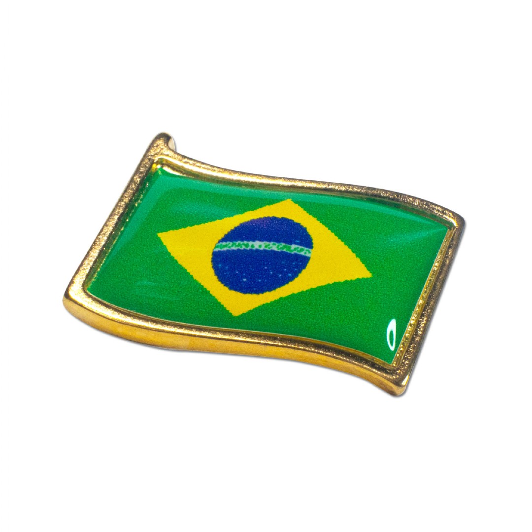 Pin Bandeira do Brasil - Dourado | Bandeira1 - Tudo em Bandeiras